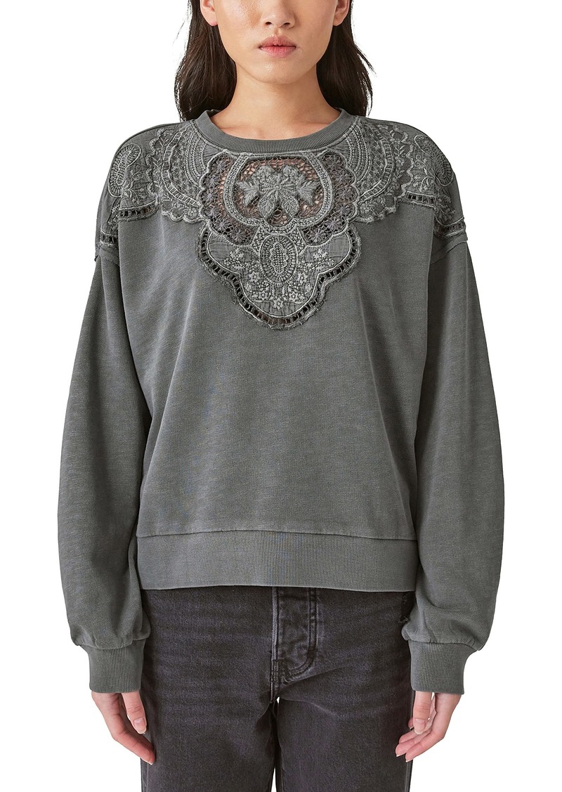 Lucky Brand Women's Schiffley Cutwork Pullover Shirt