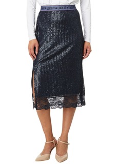 Lucky Brand Women's Sequin Lace Midi Skirt