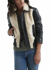 Lucky Brand Women's Sherpa Leather Jacket  L