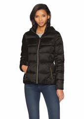 Lucky Brand Women's Short Lightweight Packable Down Coat with Boxed Quilt  SM
