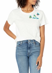 Lucky Brand womens Short Sleeve Crew Neck Embroidered Fruit Tee T Shirt   US