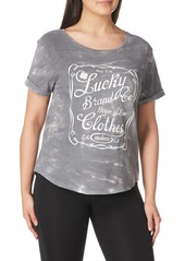 Lucky Brand womens Short Sleeve Crew Neck Logo Rolled Sleeve Tee T Shirt   US
