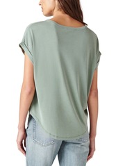 Lucky Brand Women's Short Sleeve Sandwash Dolman Tee - Bright White