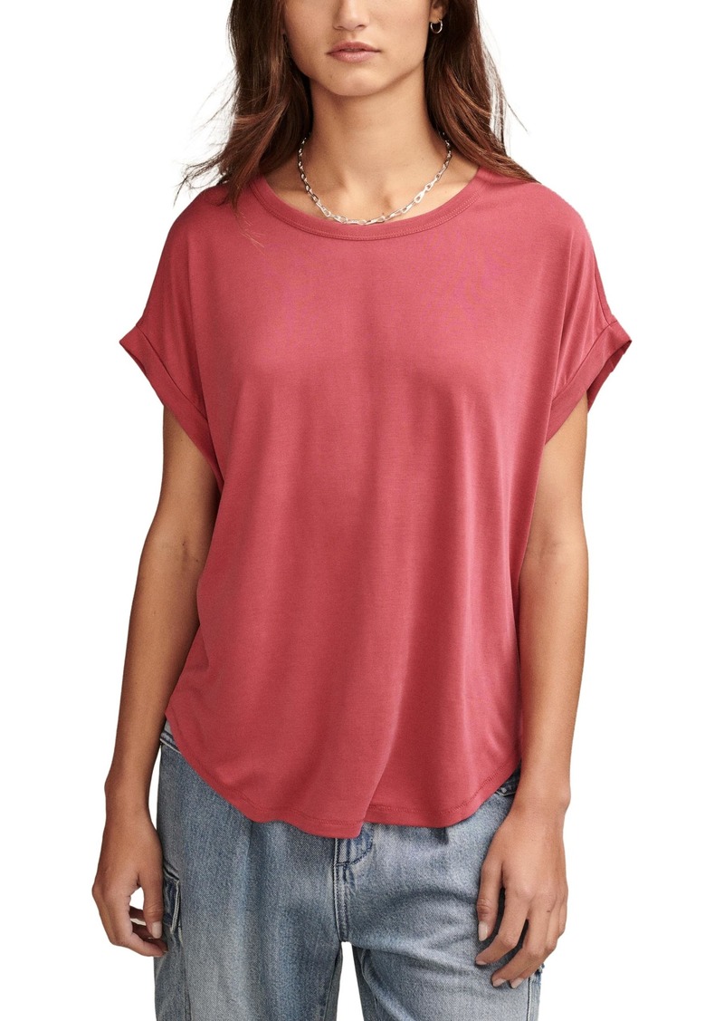 Lucky Brand Women's Short Sleeve Sandwash Dolman Tee