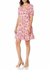 Lucky Brand womens Short Sleeve V-neck Ditsy Floral Mila Wrap Casual Dress   US