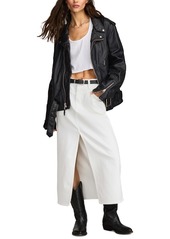 Lucky Brand Women's Slit-Front Denim Maxi Skirt - Bright White