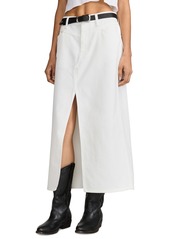 Lucky Brand Women's Slit-Front Denim Maxi Skirt - Bright White