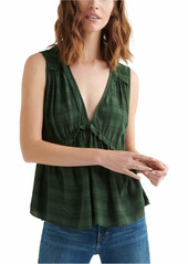 Lucky Brand womens Solid Sleeveless Romantic Ruffle Top Shirt   US