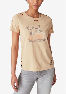 Lucky Brand Women's Speed Trials Graphic Cotton T-Shirt - Maple Sugar