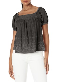 Lucky Brand womens Square Neck Peasant Top   US