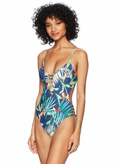 Lucky Brand Women's Standard Strappy One Piece Swimsuit  L