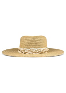 Lucky Brand Women's Summer Wide Brim Panama Adjustable Hat ( Fits Most) Straw Boater-Natural