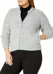 Lucky Brand Women's Sweater Bomber Plus-Size Jacket