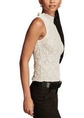 Lucky Brand Women's Textured-Lace High-Neck Tank Top - Tofu