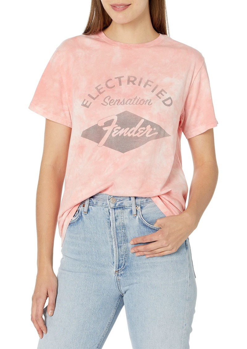 Lucky Brand Women's Tie Dye Fender Graphic Boyfriend Tee