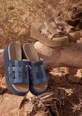 Lucky Brand Women's Ulrich Strappy Woven Flatform Wedge Sandals - Denim Suede