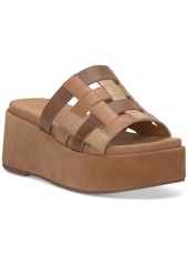 Lucky Brand Women's Ulrich Strappy Woven Flatform Wedge Sandals - Desert Taupe