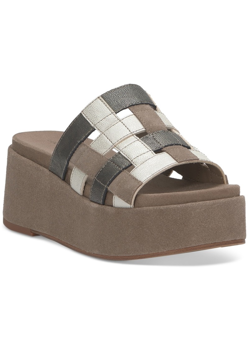 Lucky Brand Women's Ulrich Strappy Woven Flatform Wedge Sandals - Desert Taupe