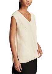 Lucky Brand Women's V-Neck Extended-Shoulder Sweater Vest - Tofu