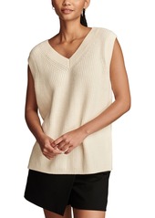 Lucky Brand Women's V-Neck Extended-Shoulder Sweater Vest - Tofu