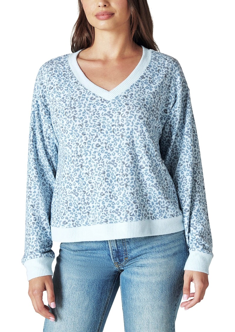 Lucky Brand Women's Long Sleeve V-Neck Cloud Jersey Top  XL