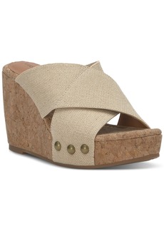 Lucky Brand Women's Valmai Platform Wedge Sandals - Natural Linen