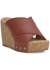 Lucky Brand Women's Valmai Platform Wedge Sandals - Sunburn Suede