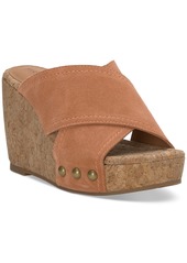 Lucky Brand Women's Valmai Platform Wedge Sandals - Henna Leather