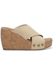 Lucky Brand Women's Valmai Platform Wedge Sandals - Natural Linen