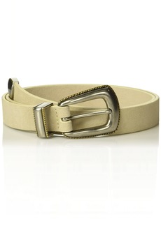 Lucky Brand Women Style Fashion Leather Belt Western Suede-Distressed White