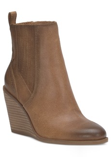 Lucky Brand Women's Wilano Pull-On Wedge Booties - Caramel/Caramel Suede