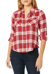 Lucky Brand Women's Yarn Dyed Plaid Shirt red/Multi S