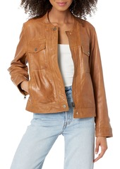 Lucky Brand Women's Zip Front Leather Jacket  M