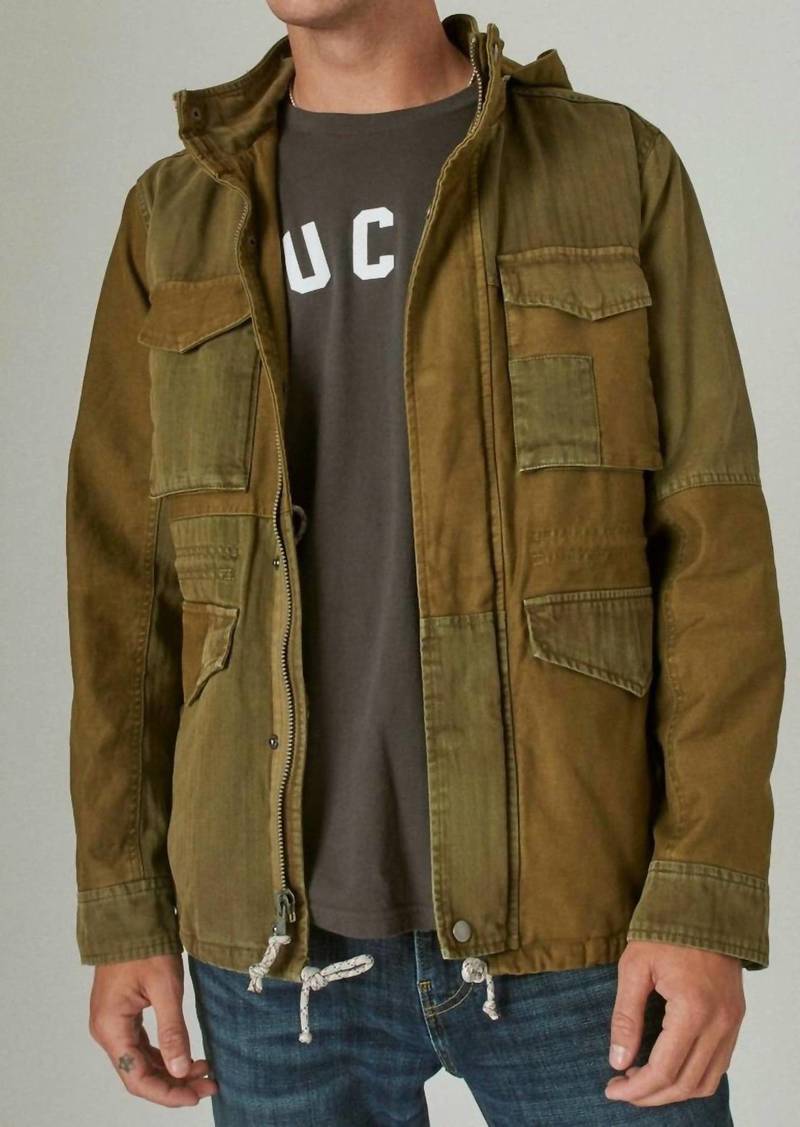 Lucky Brand M-65 Patchwork Jacket In Olive