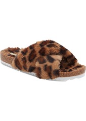 Lucky Brand Marana Womens Faux Fur Cork Slide Sandals