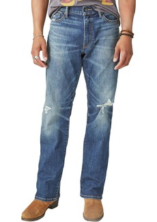 Lucky Brand Mens Mid Rise Distressed Bootcut Jeans