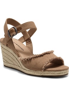 Lucky Brand Mindra Womens Canvas Ankle Strap Espadrille Heels