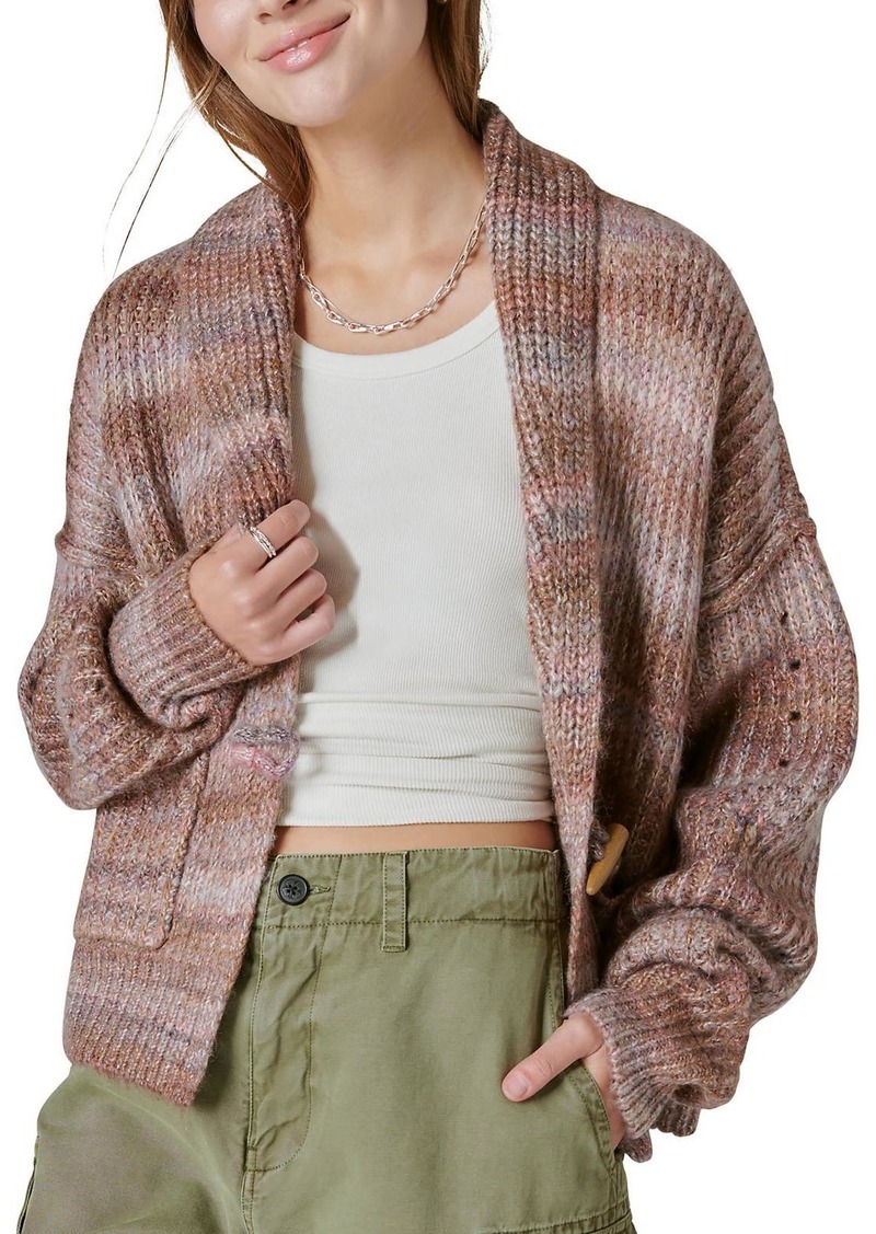 Lucky Brand Petites Womens Striped Casual Wear Cardigan Sweater