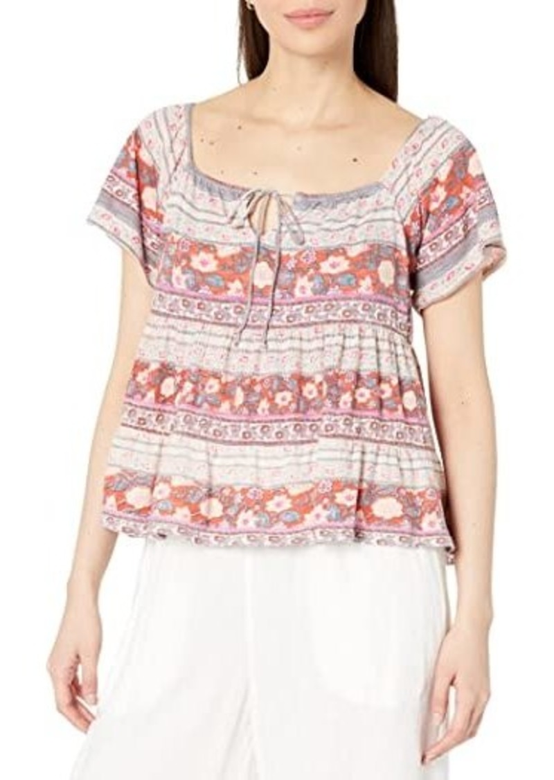 Lucky Brand Print Mix Swing Tiered Top