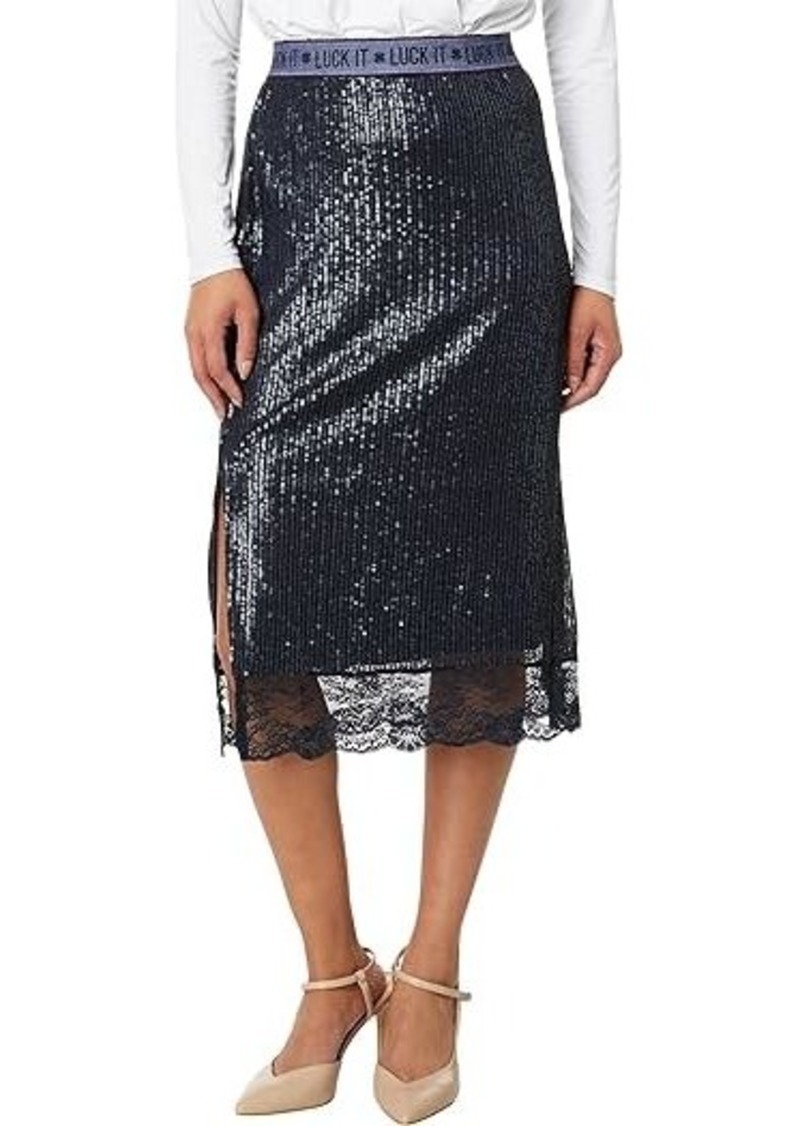 Lucky Brand Sequin Lace Midi Skirt