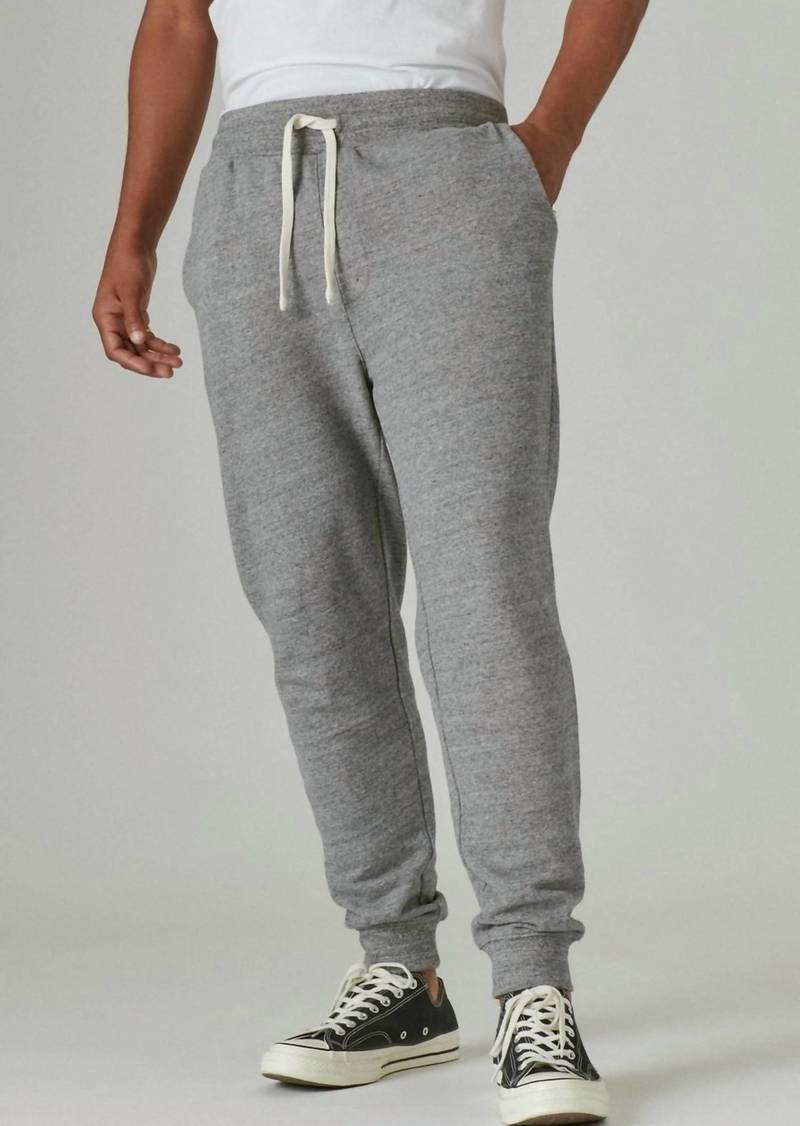 Lucky Brand Sueded Terry Joggers In Heather Grey