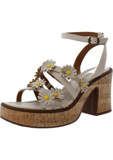 Lucky Brand Taiza 2 Womens Leather Floral Slingback Sandals