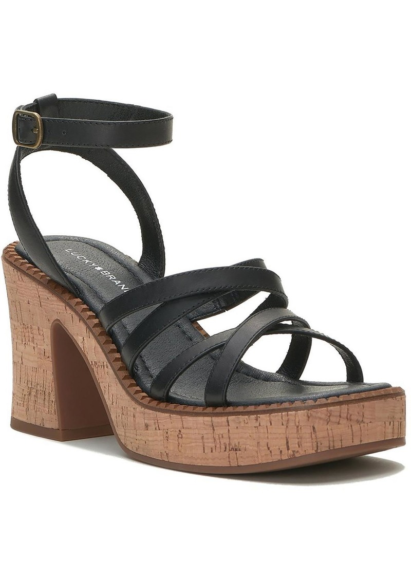 Lucky Brand Taiza Womens Leather Strappy Platform Sandals