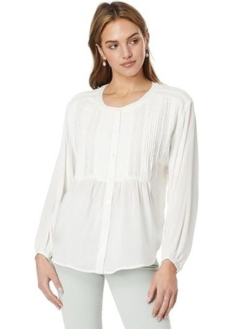 Lucky Brand Textured Pin Tuck Blouse