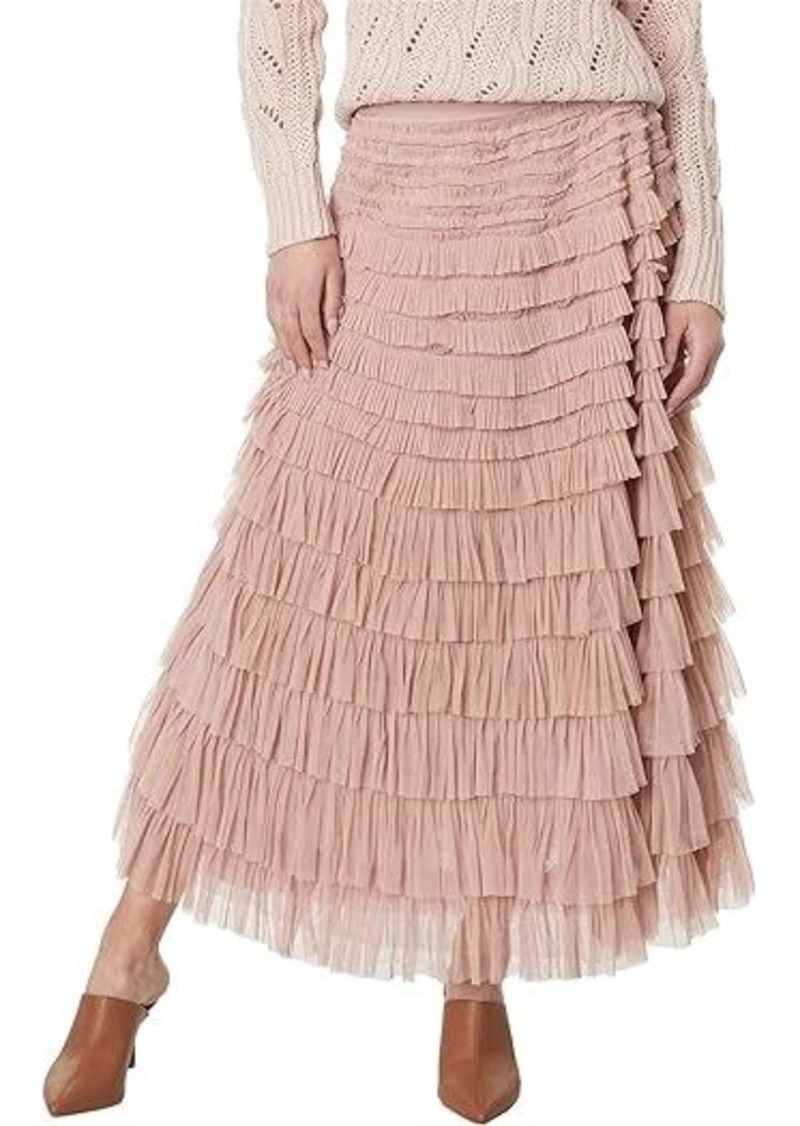 Lucky Brand Tulle Ruffle Maxi Skirt