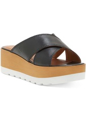 Lucky Brand VEBONY Womens Leather Padded Insole Platform Sandals