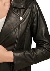 Lucky Brand Women's Classic Leather Moto Jacket - Washed Black