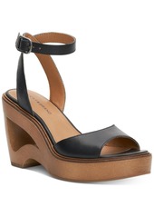 Lucky Brand Womens Leather Ankle Strap Platform Sandals
