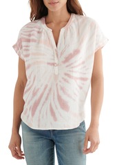 Lucky Brand Crinkle Cotton Top in Pink Multi at Nordstrom