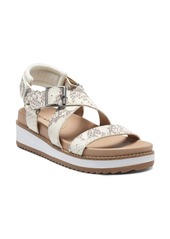 Lucky Brand Idenia Wedge Sandal in Stucco Leather at Nordstrom